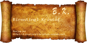 Birnstingl Kristóf névjegykártya